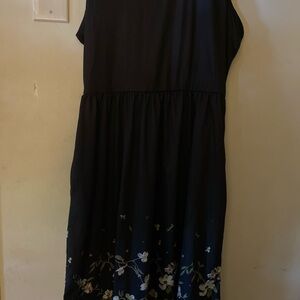 Source Unknown Black Floral Midi Dress